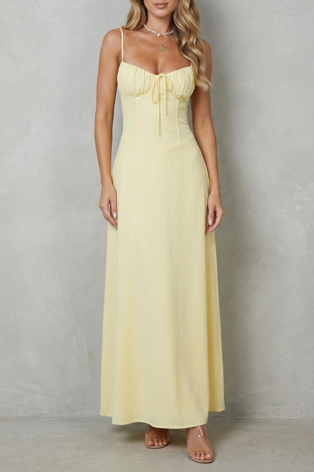 Damen ärmelloses Maxikleid Korsett-Stil elegant Hochzeitsgast