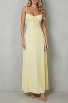 Damen ärmelloses Maxikleid Korsett-Stil elegant Hochzeitsgast
