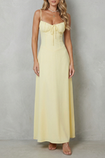 Vestido maxi feminino sem mangas, estilo corpete, elegante, para convidada de casamento