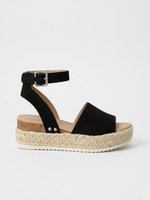 Orizelle - Wildleder Plateau Espadrille Sandalen Schwarz