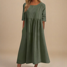 Damen Sommer Midikleid Relaxed Fit mit Taschen - Image 3