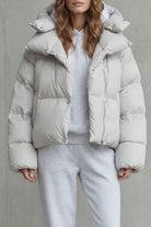 Damen Kurze Steppjacke Cropped Pufferjacke