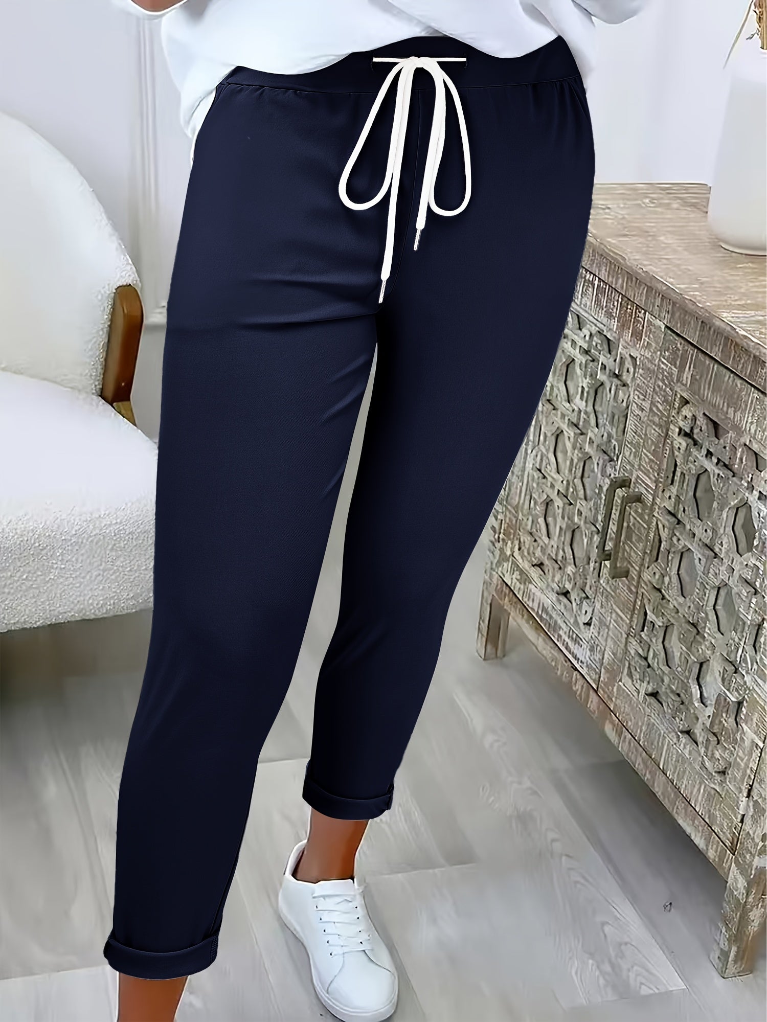 Damen Schlupfhose Kordelzug Relaxed Fit schmal zulaufend - Image 13