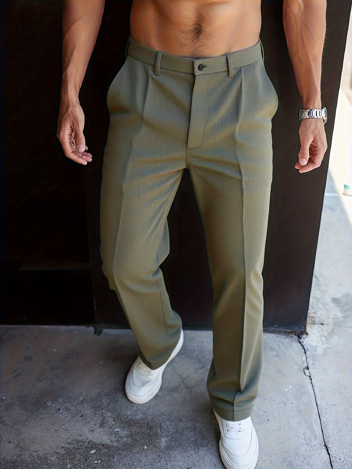 Damen Businesshose Gerade Geschnitten Stoffhose - Image 13