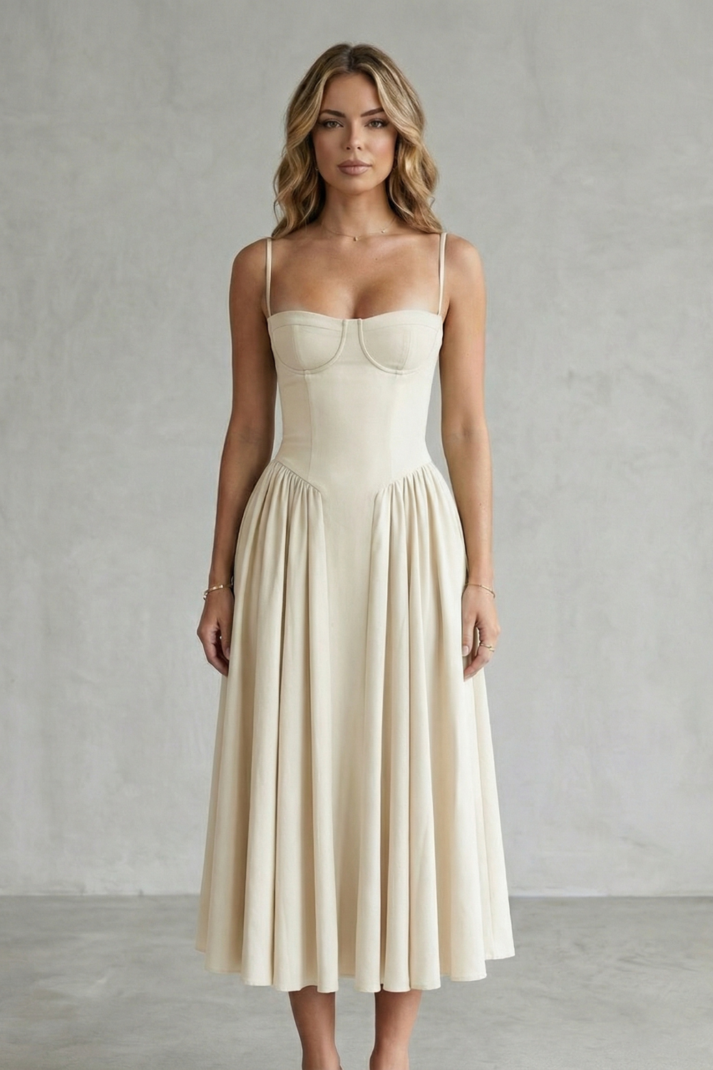 Damen ärmelloses Corsagenkleid Midi festlich - Image 20