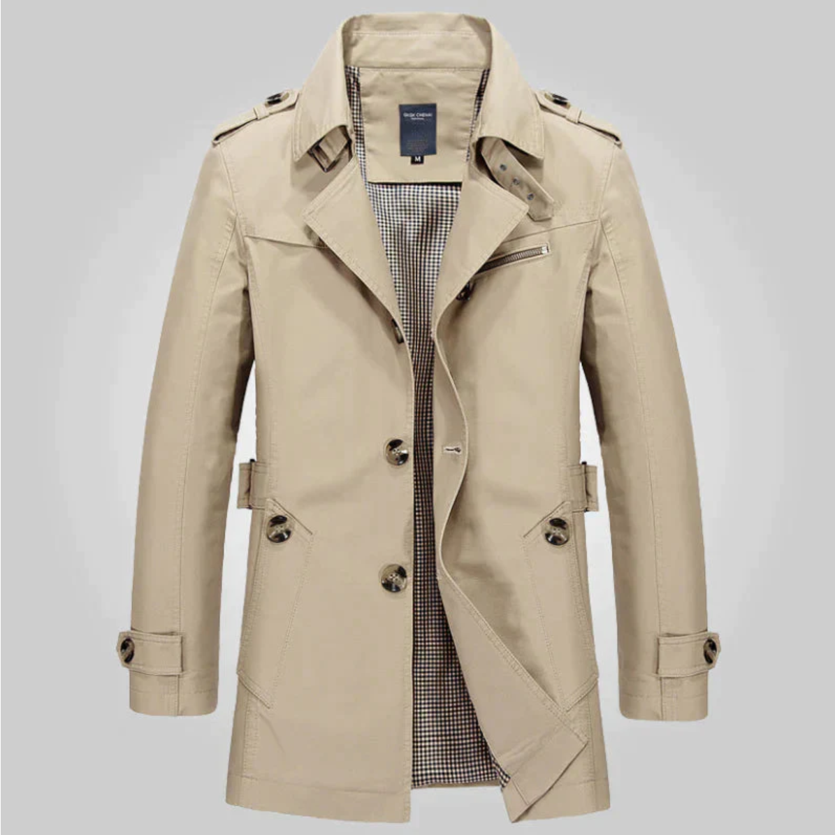 Herren Trenchcoat Klassisch Wasserabweisend