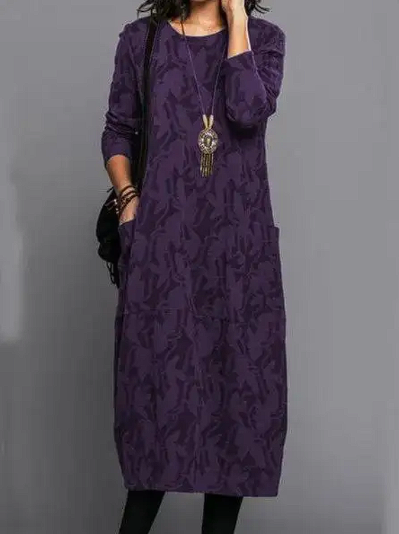 Damen Winterkleid Elegant Warm mit Taschen - Image 6