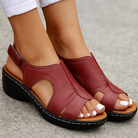 Damen Leder Orthopädische Sandalen Flacher Absatz Fußgewölbestütze - Image 3