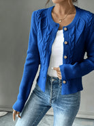 Damen Kabelstrick Strickjacke Knöpfe - Image 40