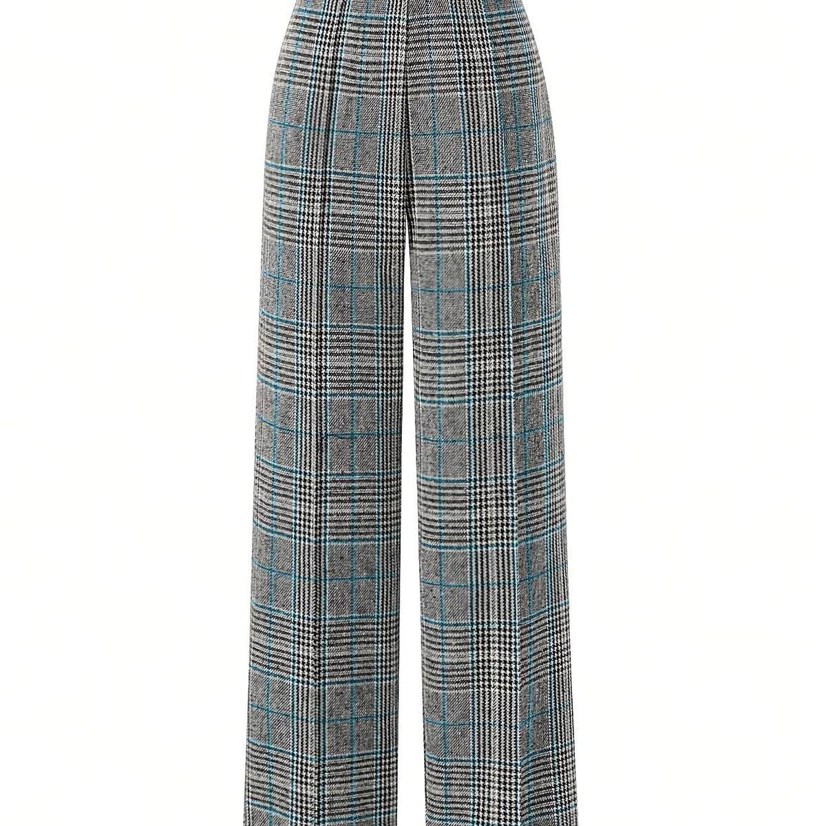 Damen Karierte Weite Hose Marlene Stil - Image 7