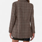 Damen Karierter Blazer Figurbetonter Klassischer Revers - Image 4