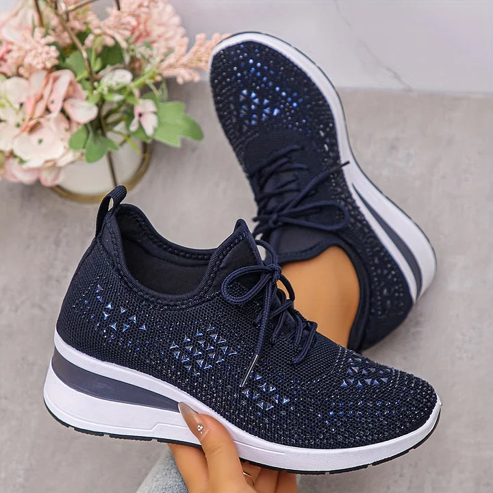 Damen Orthopädische Sneaker Strasssteinen Glitzer - Image 12