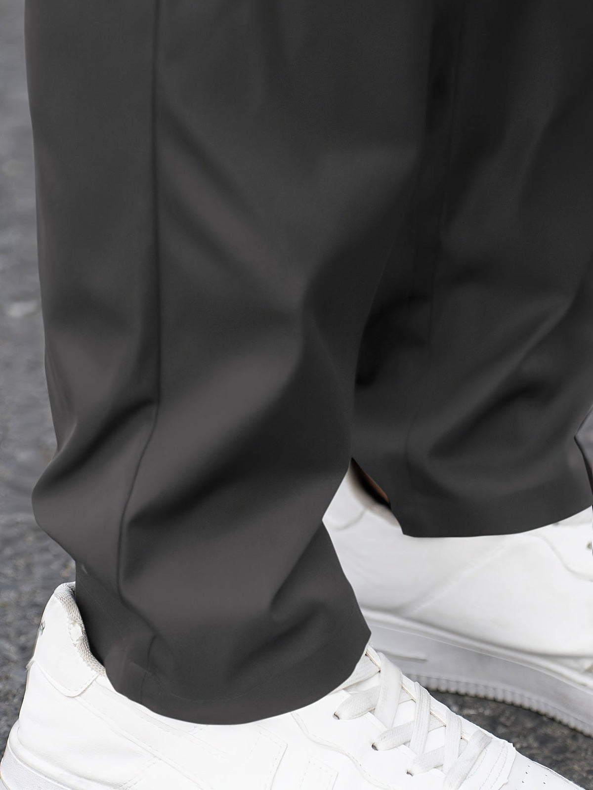 Herren Slim Fit Anzughose Tailored Straight-Leg Dunkelgrau - Image 5