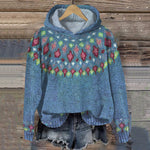 Sudadera con capucha de jacquard para mujer, suave y cómoda