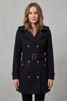 Damen Trenchcoat mit Kapuze tailliert Gürtel doppelreihig - Image 2