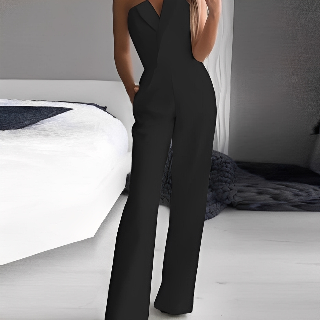 Damen Jumpsuit Elegant Trägerlos Weites Bein - Image 3