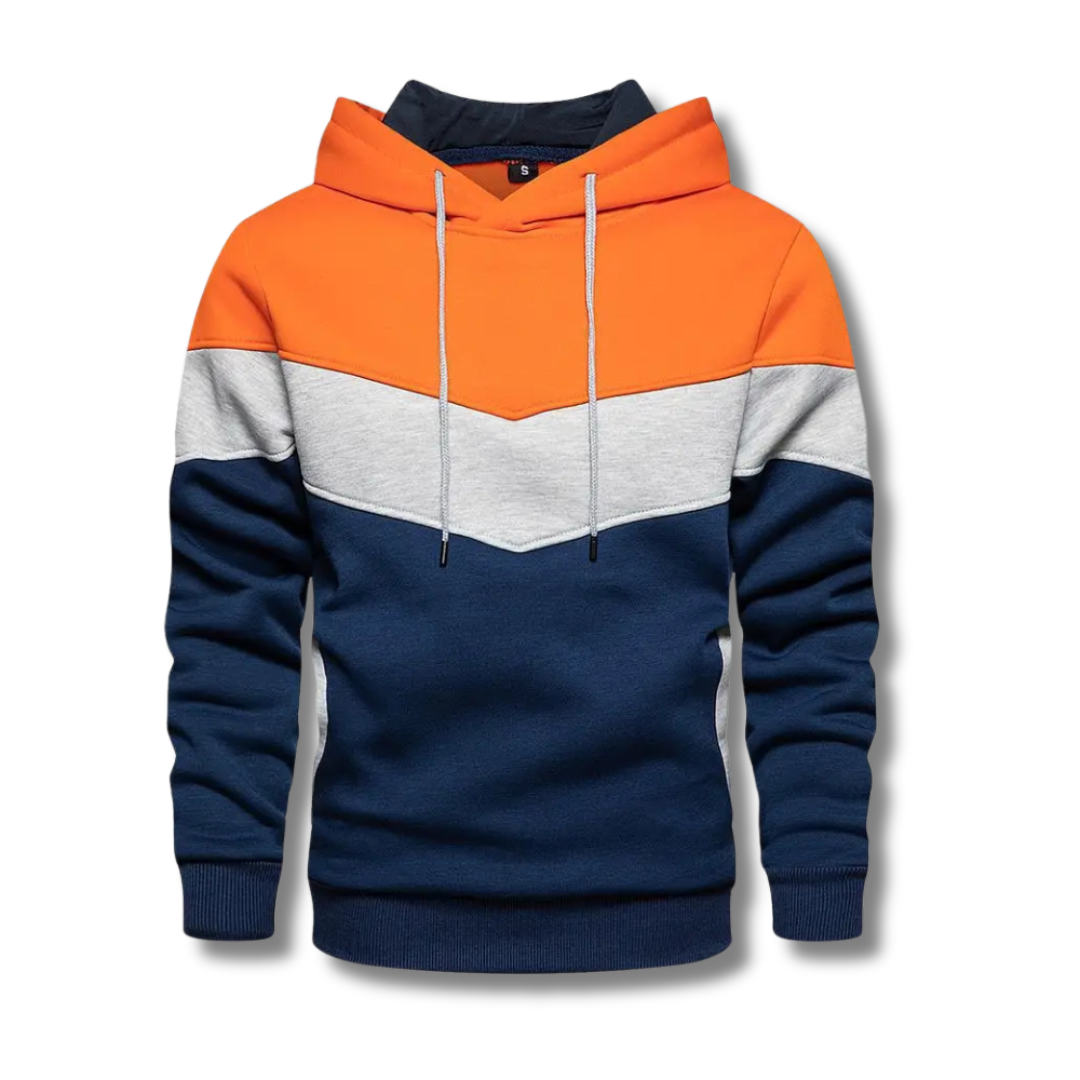 Herren Patchwork Fleece Hoodie Kapuzenpullover - Image 7