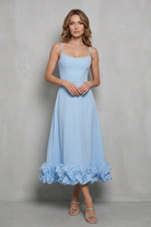 Damen ärmelloses Rüschen Midi-Kleid elegant - Image 2