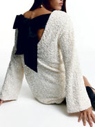 Bouclé Langarm Minikleid A-Linie - Image 2