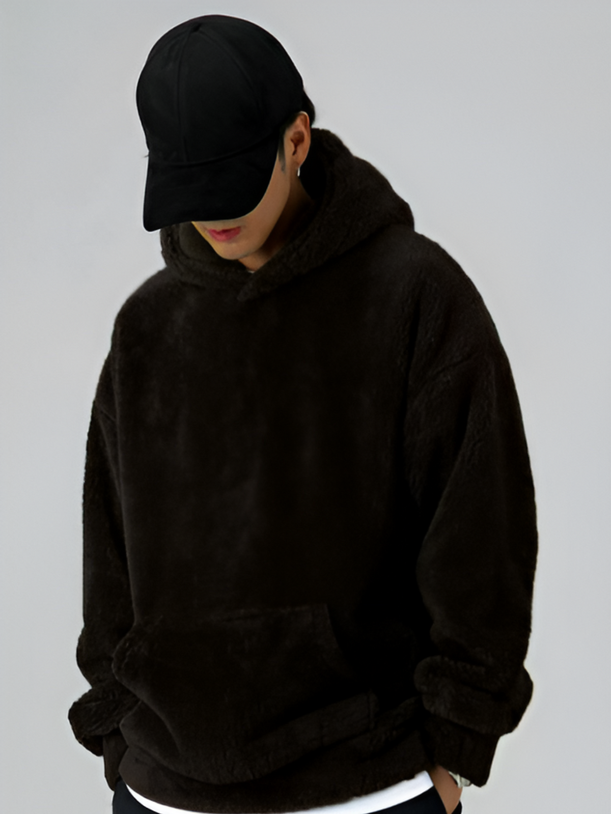 Warmer Karierter Hoodie Damen Oversize Entspannte Passform