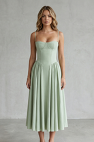 Damen ärmelloses Corsagenkleid Midi festlich - Image 2