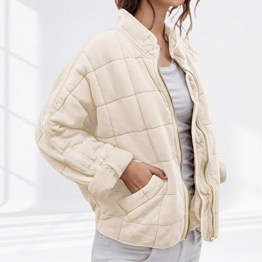 Damen Oversized Steppjacke Stehkragen - Image 8