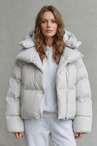 Damen Kurze Steppjacke Cropped Pufferjacke - Image 2