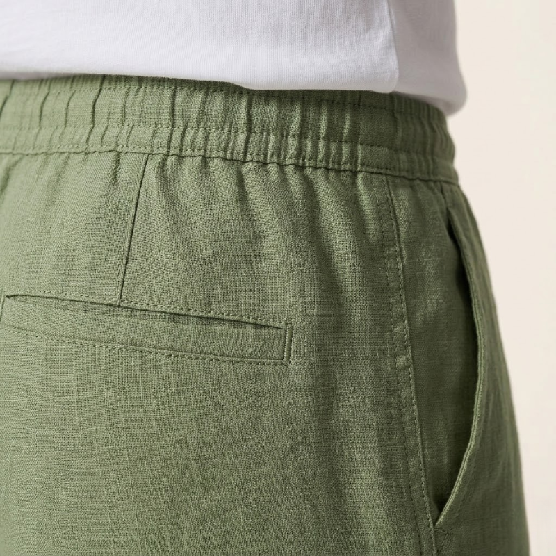Men's Linen Cotton Drawstring Pants Loose Fit Summer - Image 4