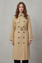Damen Trenchcoat Zweireihig Klassisch Knielang mit Gürtel - Image 2