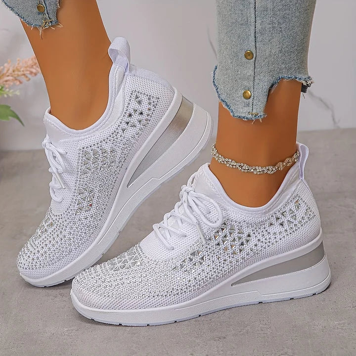 Damen Orthopädische Sneaker Strasssteinen Glitzer - Image 10