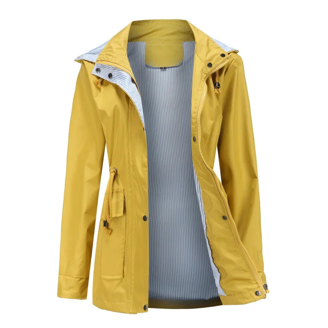 Damen Wasserdichter Trenchcoat mit Kapuze lang - Image 5