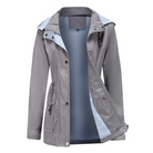Damen Wasserdichter Trenchcoat mit Kapuze lang - Image 3