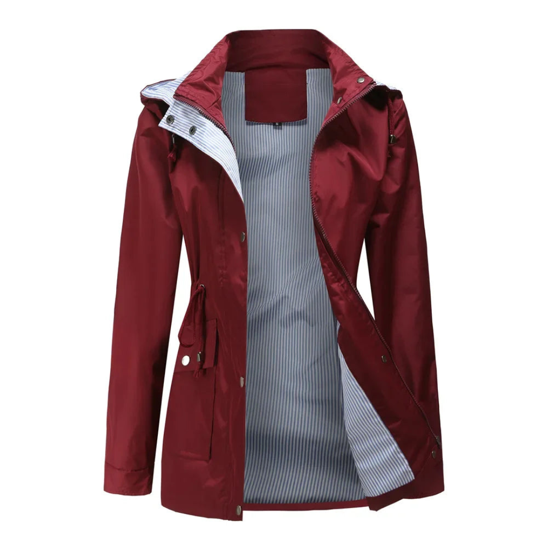 Damen Wasserdichter Trenchcoat mit Kapuze lang - Image 2