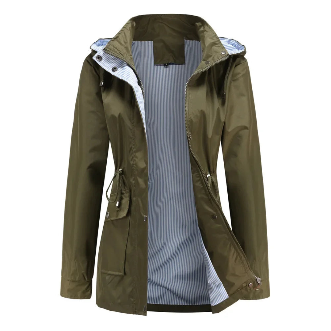 Damen Wasserdichter Trenchcoat mit Kapuze lang - Image 7