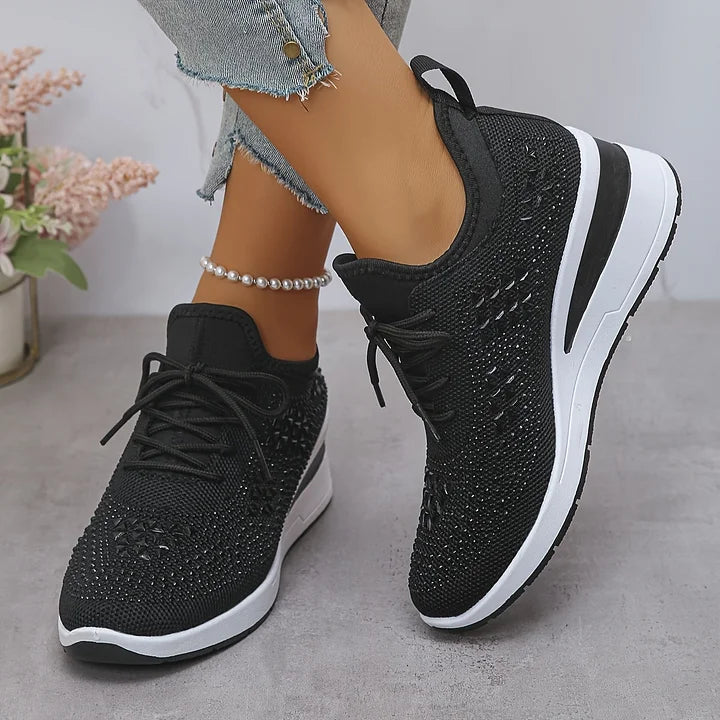 Damen Orthopädische Sneaker Strasssteinen Glitzer - Image 15