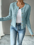 Damen Kabelstrick Strickjacke Knöpfe - Image 13