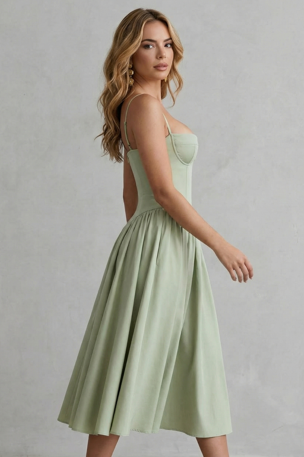 Damen ärmelloses Corsagenkleid Midi festlich - Image 3