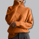 Damen Rollkragenpullover Karomuster Feinstrick - Image 13