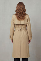 Damen Trenchcoat Zweireihig Klassisch Knielang mit Gürtel - Image 3