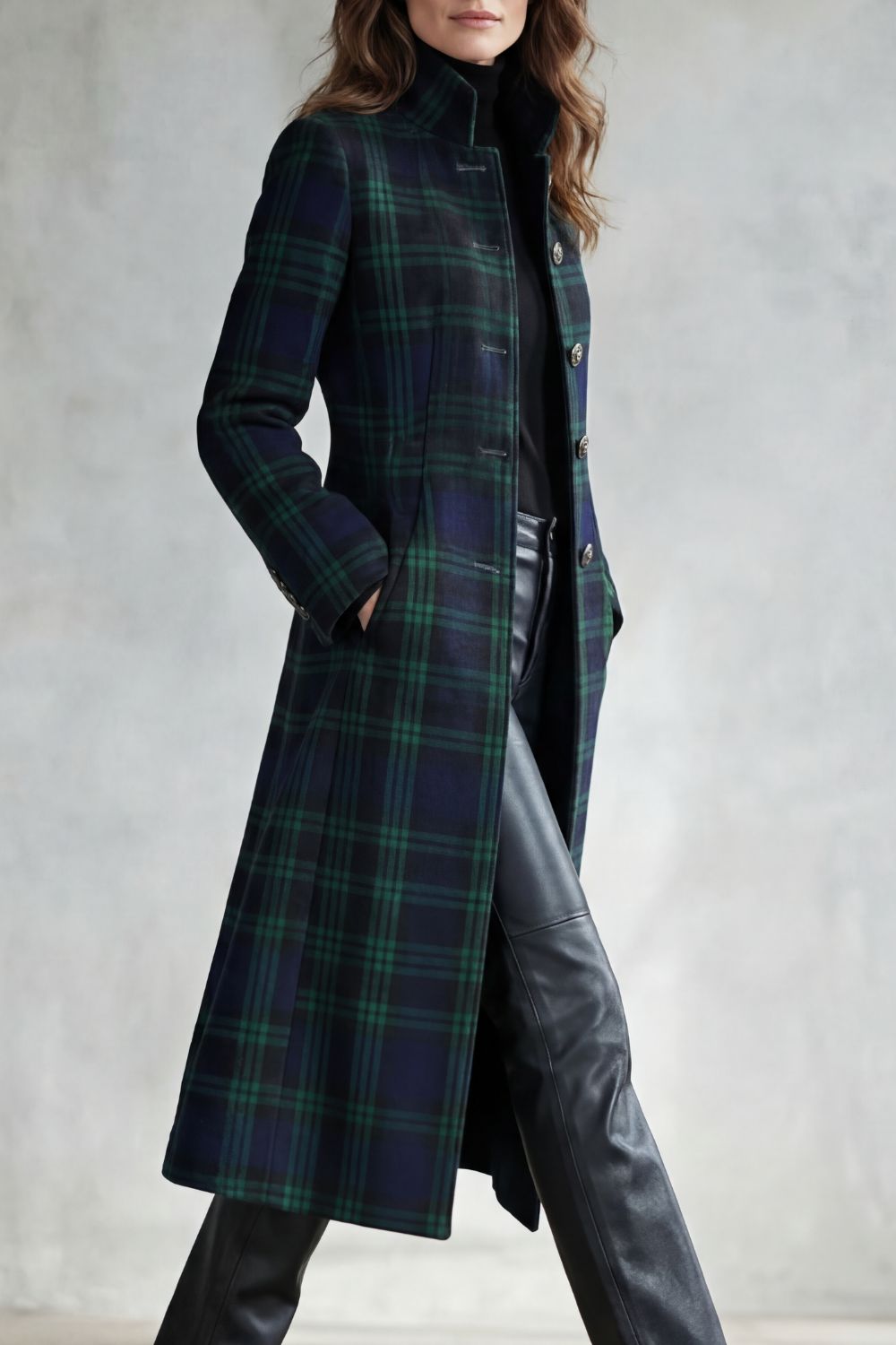 Damen Wollmix Mantel Highland Karo - Image 3