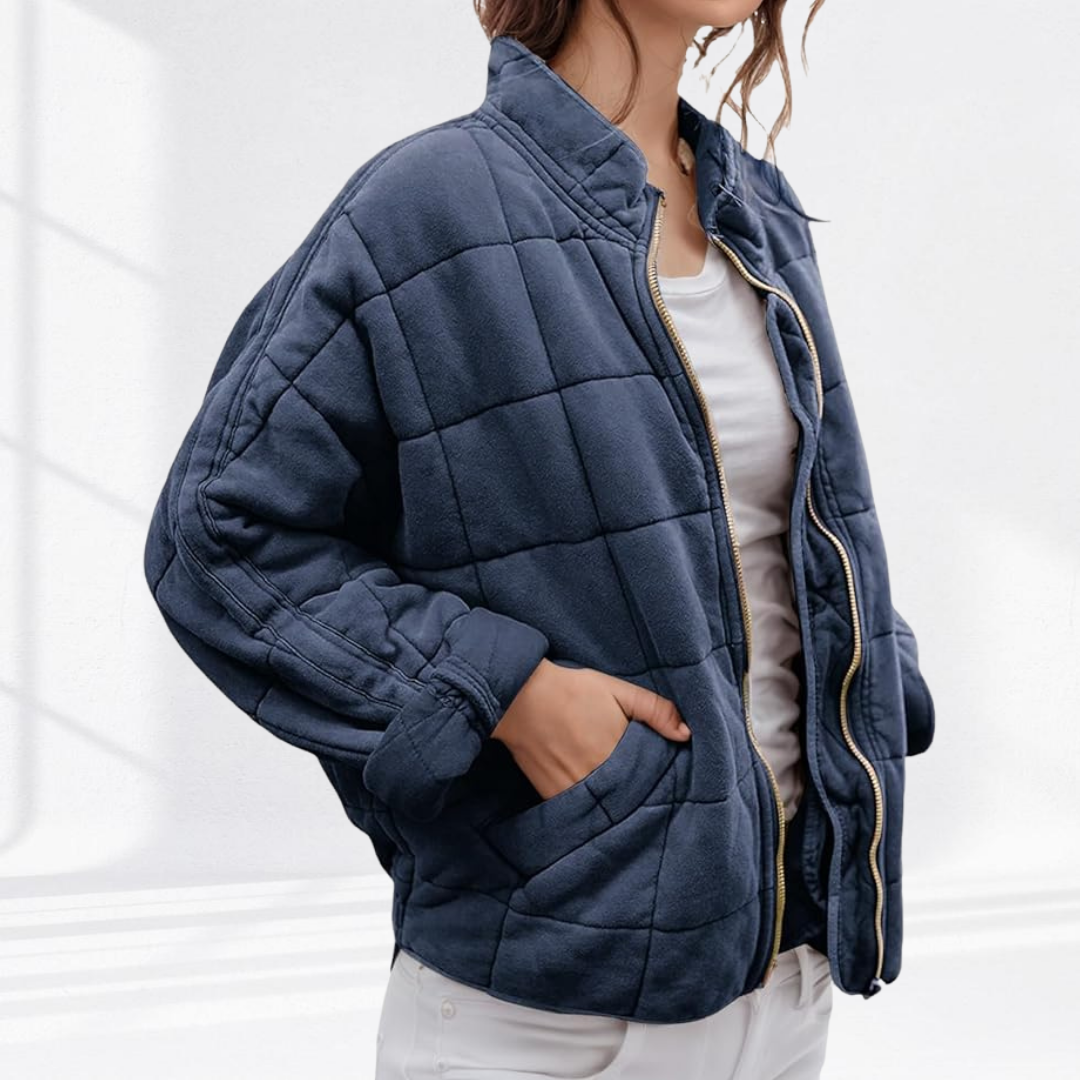 Damen Oversized Steppjacke Stehkragen - Image 9