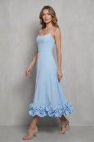 Damen ärmelloses Rüschen Midi-Kleid elegant - Image 3