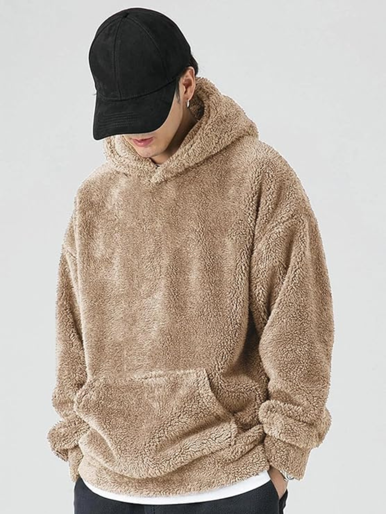 Warmer Karierter Hoodie Damen Oversize Entspannte Passform - Image 4