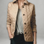 Women's quilted jacket with a fitted silhouette and high collar