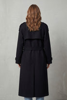 Damen Trenchcoat Schwarz Oversized Lang mit Gürtel - Image 3