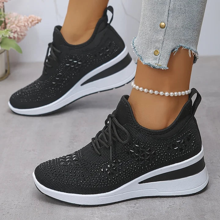 Damen Orthopädische Sneaker Strasssteinen Glitzer - Image 13