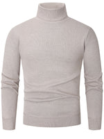 Men's long-sleeve turtleneck sweater with ribbed cuffs