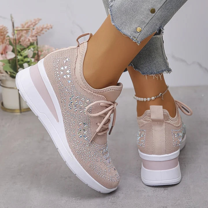 Damen Orthopädische Sneaker Strasssteinen Glitzer - Image 2