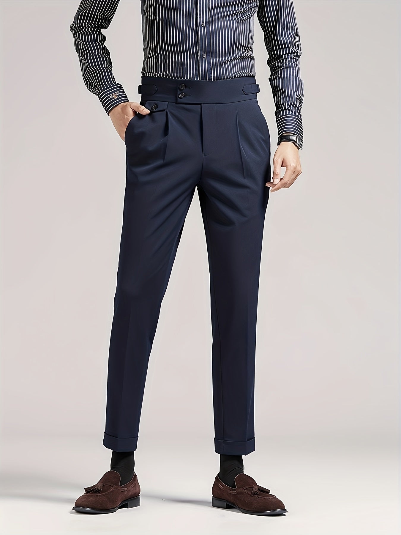 Herren Bundfaltenhose Maßgeschneidert Elegant - Image 9