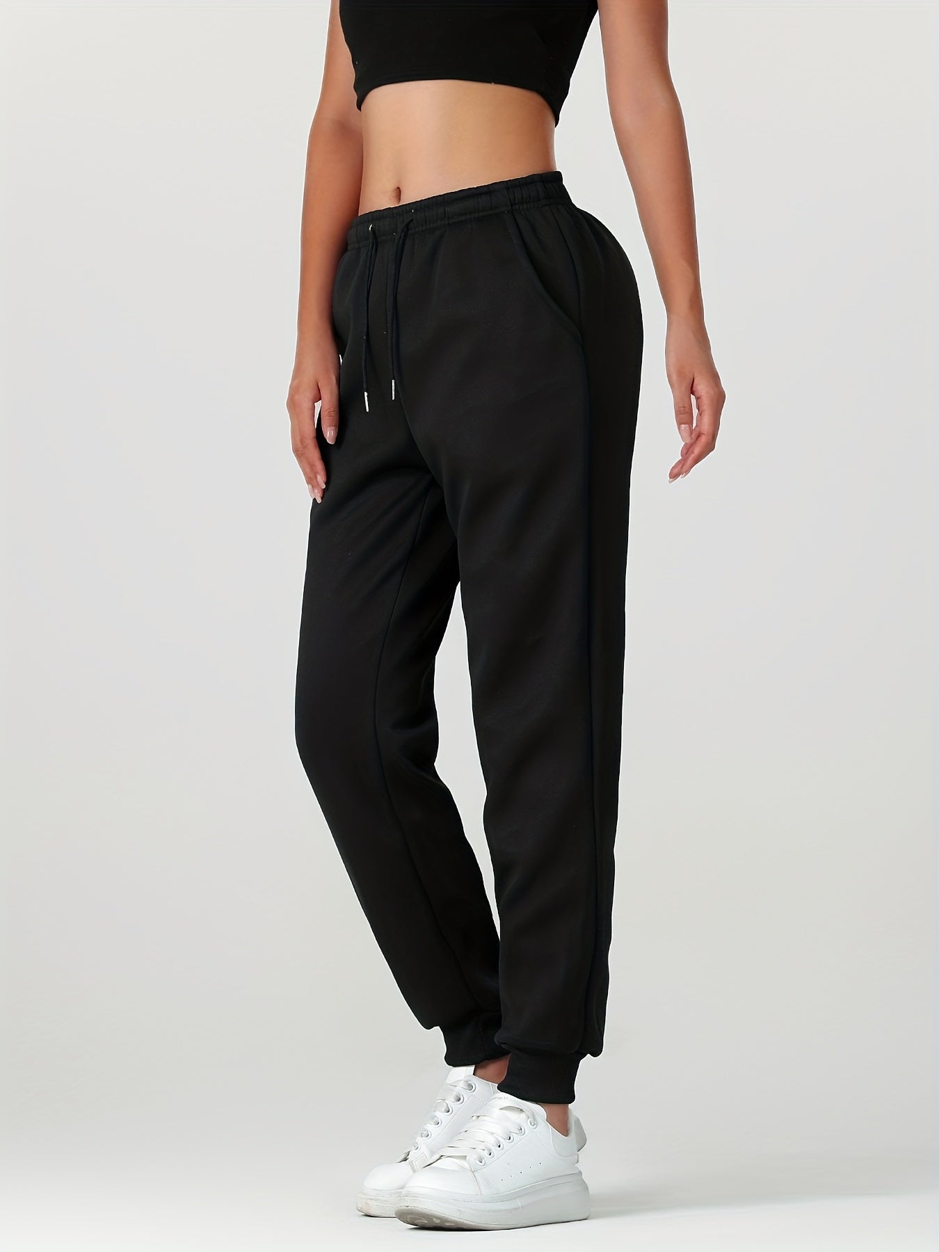 Damen Gefütterte Jogginghose mit Bündchen Winter Kuschelig - Image 4